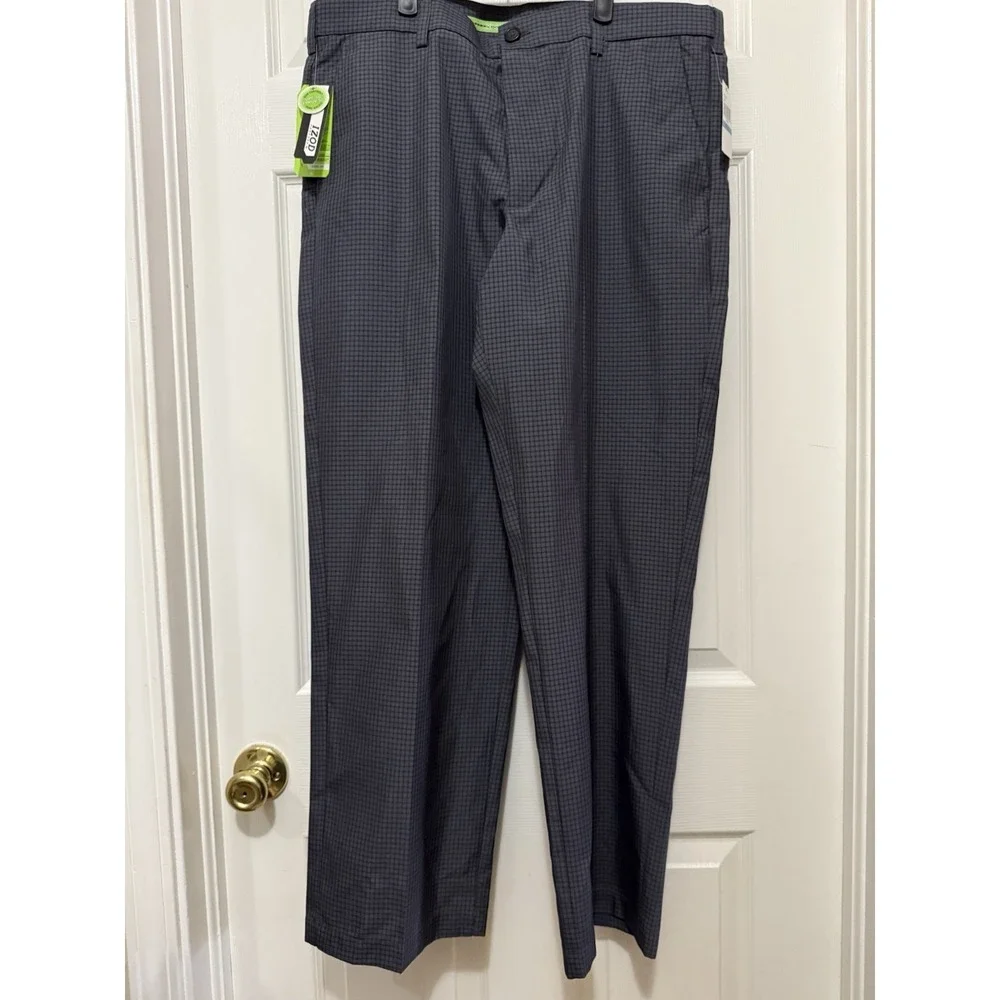 Izod PerformX Men's Golf Pants 36x30 Gray Black Print Flat Front Stretch NWT